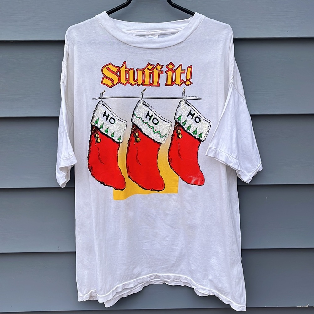 Vintage Christmas T-Shirt / Ho Ho Ho / Sun Sportswear Inc / XL